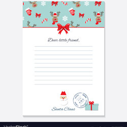 Smashing Merry Christmas Letter Templates Free Template Santa Claus Vector From