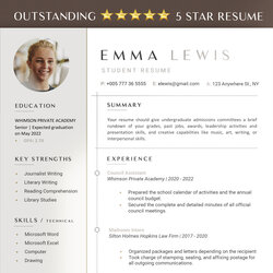 Fantastic Resume Template For High School Students In Google Docs Word