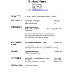 Legit High School Student Resume In Word And Formats Objective