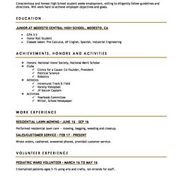Out Of This World High School Resume Templates For Students And Teens Student Template College Impressive