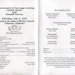 Supreme Free Printable Wedding Programs Templates Inside Of Program Examples Wording Ceremony Template