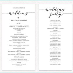 Swell Free Printable Wedding Ceremony Program Template Wondrous Example