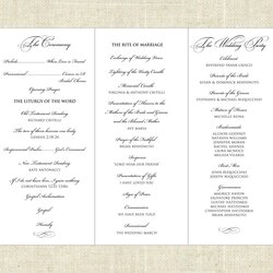 Wonderful Free Printable Wedding Ceremony Program Templates Info