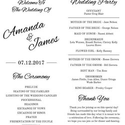 Marvelous Wedding Program Template Editable Printable Tea Length Canada Programs Ceremony Contract Agreement