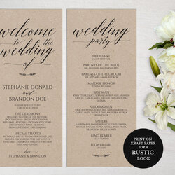 Splendid Wedding Program Template Card Making Design Bundles Example Cart