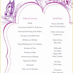 Admirable Free Wedding Program Template That Can Printed Of Booklet Best Printable Templates
