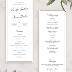 Cool Wedding Program Templates Download Or Order Prints Printable Simple Elegant Template