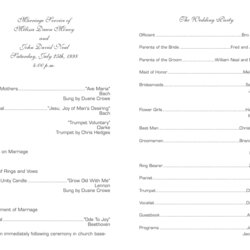 Worthy Wedding Program Template Templates Programs Inside Info