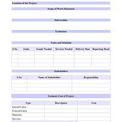 Terrific Ready To Use Scope Of Work Templates Examples Template