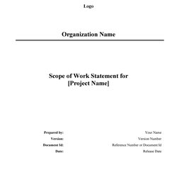 Magnificent Ready To Use Scope Of Work Templates Examples Template Kb