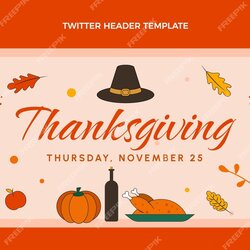 Out Of This World Free Vector Hand Drawn Thanksgiving Twitter Cover Template
