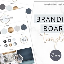 Splendid Branding Board Template Gold Creative Templates