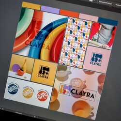 Wonderful Digital Adobe Illustrator Brand Board Template Mini