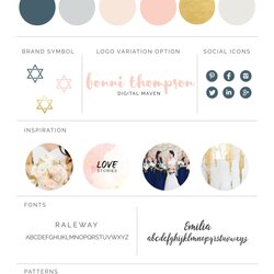 Preeminent Brand Board Template Design Your Own Visual Identity Mood Branding Logo Gold Graphic Blush Color