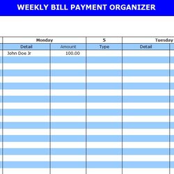 Bill Pay Calendar Template Payment Schedule Printable Monthly