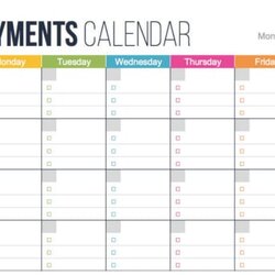 The Highest Quality Bill Pay Calendar Templates Template
