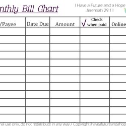 Admirable Free Printable Bill Chart Example Calendar Get Payment Scaled