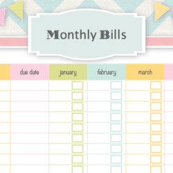Tremendous Bill Calendar Printable Template Monthly