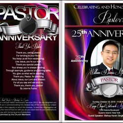 Outstanding Free Pastor Anniversary Program Templates Example Document Template Programs Celebrated Beautiful
