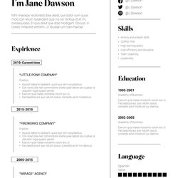 High Quality Free Resume Template In