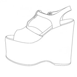 Sublime High Heel Drawing Template At Explore Within Regard Shoe For Card