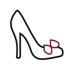 Super High Heel Shoe Template Best Outline Bow Shoes Heels Pattern Applique Embroidery Machine Digitized