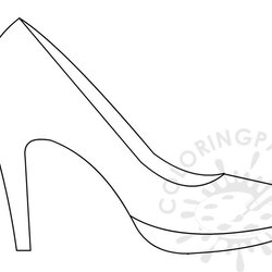 High Quality Heel Shoe Template Coloring Page Drawing Shoes Mother Templates Para Alto Happy Eu Paper