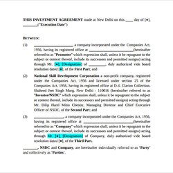 Great Free Investment Contract Templates In Ms Word Google Docs Template