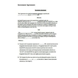 Tremendous Personal Investment Agreement Templates Doc Template Simple Business