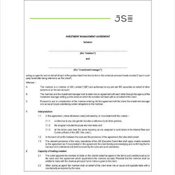 Simple Investment Agreement Templates Word Google Docs Template Sample Basic Management