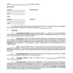 High Quality Investment Agreement Template Free Info Personal Contract
