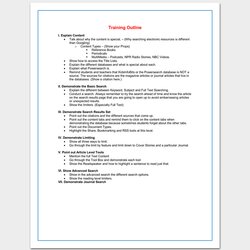 Training Course Outline Template Free For Word Format Sample Outlines Templates Doc Writing Courses Classroom