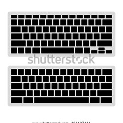 High Quality Computer Keyboard Outline Vector Art Stock Photo Blank Template Set Illustration