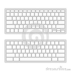 Supreme Computer Keyboard Blank Template Set Vector Stock Image Illustration