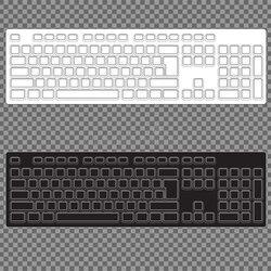 Sublime Computer Keyboard Blank Template Set On Transparent Background Stock Vector