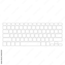 Superlative Blank White Computer Keyboard Button Layout Template Vector