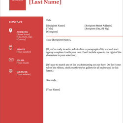 Cover Letter Ms Word Template