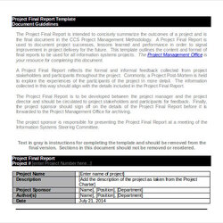 Sterling Project Report Templates Word Template Final Sample Business