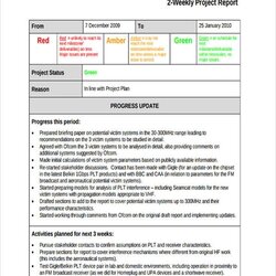 Free Project Report Templates Word Excel Formats Weekly Example