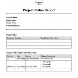 Cool Project Report Template Free Formats Excel Word Status