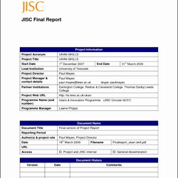 Project Report Template Templates Example Final Best Of