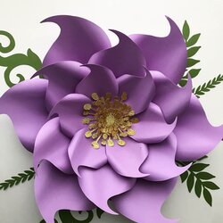Great Petal Paper Flowers Template With Base Flat Center Digital Flower Printable Giant Cut Sagittarius