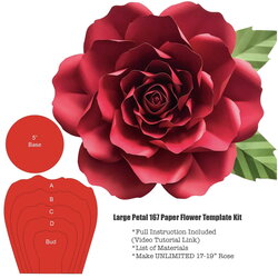 Petal Paper Flower Template Hard Copy Stencil Walmart