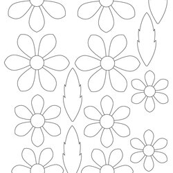 Flower Template In Fantasia Flowers Templates Paper Patterns Fabric Craft Felt Tissue Printable Crafts