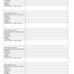 Best Images Of Word Definition Worksheets Grade Vocabulary Template Worksheet Blank Words Templates