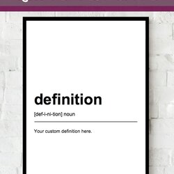 Definition Name Art Custom Print Quote Prints