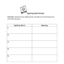 Outstanding Vocabulary Word Definition Search Engine Definitions Spelling Worksheet Words With