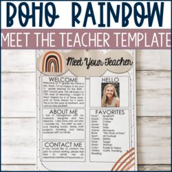 Capital Rainbow Meet The Teacher Template Stephanie Nash