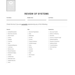Admirable Free Review Of Systems Templates Checklist Template