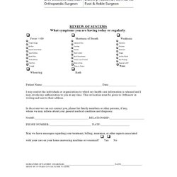 Sterling Free Review Of Systems Templates Checklist Template